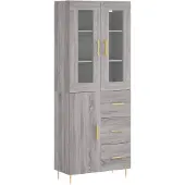 vidaXL Highboard Grau Sonoma 69,5x34x180 cm Holzwerkstoff