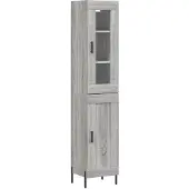 vidaXL Highboard Grau Sonoma 34,5x34x180 cm Holzwerkstoff