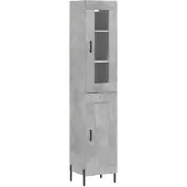 vidaXL Highboard Betongrau 34,5x34x180 cm Holzwerkstoff