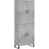 vidaXL Highboard Betongrau 69,5x34x180 cm Holzwerkstoff