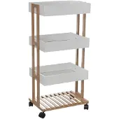 5 Five Duschablage/Badezimmerablage - Bambus - 4 Schichten - 40 x 30 x 87 cm