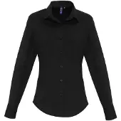 Premier Workwear Cotton Classics-39.0344 Popeline Stretch Bluse langarm Gr. L weiß