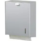 Ophardt hygiene ingo-man HS 31 Handtuchpapierspender, Geräumiger Spender mit Sichtschlitz zur Füllstandskontrolle, Aluminium silber eloxiert, A