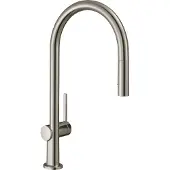 Hansgrohe Talis M54 Einhebel-Küchenmischer 210, Ausziehbrause, 2-jet, 72800800, Farbe: Edelstahl-finish