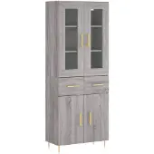 vidaXL Highboard Grau Sonoma 69,5x34x180 cm Holzwerkstoff
