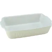 Creatable Auflaufform "Pastell Kitchen", beige (beige, weiß), B:20cm L:34cm T:5,5cm, Steinzeug, Auflaufformen, Auflaufform, klassisches Streifenrelief, umlaufender Kantenschutz, Pastellfarben