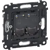 Legrand 753045 Datendose 2xRJ45 ungeschirmt für VALENA Life/Allure, Kat. 6A UTP, Farbe: weiß
