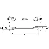 Ks Tools 4 in 1 GEARplus umschaltbar Doppel-Ratschenringschlüssel - 503.4543