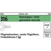 Reyher DIN 316 - Stahl verzinkt - M 6x35 - Flügelschrauben deutsche Ausführung