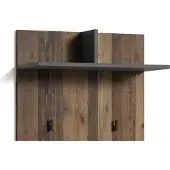 ByLiving Garderobenpaneel "Ben", grau (old wood, anthrazit), B:60cm H:136cm T:27cm, Holzwerkstoff, Garderobenpaneele, Garderobenpaneel, Breite 60 cm, mit Kleiderhaken und Ablage