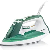 Severin Dampfbügeleisen mit robuster Edelstahlsohle, 2400W, 85g,min Dampfstoß, 30g,min variable Dampfleistung, abnehmbaren Wassertank, Anti-Tropf Funktion, 175 ml, weiß-grün, BA 3261