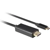 Lanberg CA-CMDP-10CU-0010-BK, 1 m, USB Typ-C, DisplayPort, Männlich, Männlich, Gerade