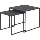 Actona Beistelltisch GROUP "Infinity", schwarz (schwarz, schwarz, matt schwarz rau), B:50cm H:45cm T:50cm, Tische, Beistelltisch, Satz mit Tischen, Schlittenbeine aus schwarzem Metall, (Set, 2 st)