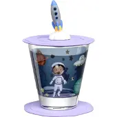 Leonardo Kinderbecher "Kinderbecherset Bambini Avventura 215 ml", blau (weltall), Glas, Trinkgefäße, Kinderbecher