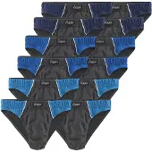 Le jogger Slip , Herren, Gr. 7, 12 Stk., Jersey, blau (anthrazit, blau), Jersey, Obermaterial: 100% Baumwolle, unifarben, körpernah, Unterhosen Slip, mit Farbhighlights, Topseller