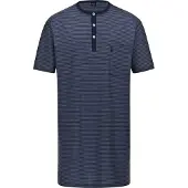 Ammann Pyjama "Nachthemd 1/2 Arm Men / Nightwear", Herren, Gr. 50, blau, Obermaterial: 75% Baumwolle CO. 25% Polyester PES., Homewear-Sets Pyjama
