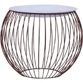 Möbelando Couchtisch "Prosselsheim" aus Metall, MDF in weiß. Abmessungen (B/H) 51x41 cm