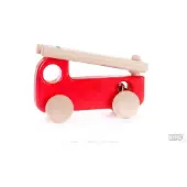Bajo Holz-Feuerwehrauto mit Alarmglocke - Spielzeugauto 15 cm