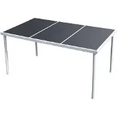 vidaXL Gartentisch 150x90x74 cm Schwarz Stahl