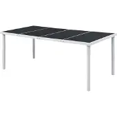 vidaXL Gartentisch 190x90x74 cm Schwarz Stahl