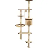 vidaXL Wandkratzbaum mit Sisal-Kratzsäulen 194 cm Beige/Braun