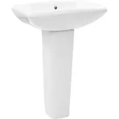 vidaXL Freistehendes Waschbecken mit Säule Keramik Weiß 580x470x200 mm
