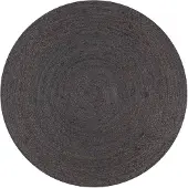 vidaXL Teppich Handgefertigt Jute Rund 150 cm Dunkelgrau