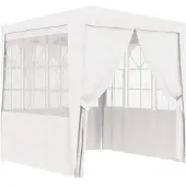 vidaXL Profi-Partyzelt mit Seitenwänden 2,5x2,5 m Weiß 90 g/m²