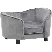 vidaXL Hundesofa Grau 69x49x40 cm Plüsch