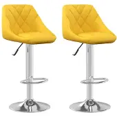 vidaXL Barhocker 2 Stk. Senfgelb Samt