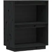vidaXL Beistellschrank Schwarz 60x34x75 cm Massivholz Kiefer