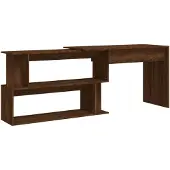 vidaXL Eckschreibtisch Braun Eichen-Optik 200x50x76 cm Holzwerkstoff