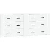 vidaXL Sideboards 2 Stk. Weiß Holzwerkstoff