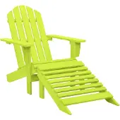 vidaXL Adirondack-Gartenstuhl mit Fußteil Massivholz Tanne Grün