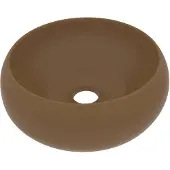 vidaXL s Waschbecken Rund Matt Creme 40x15 cm Keramik