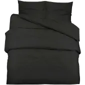 vidaXL Bettwäsche-Set Schwarz 140x200 cm Baumwolle