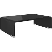 vidaXL TV-Tisch/Bildschirmerhöhung Glas Schwarz 40x25x11 cm