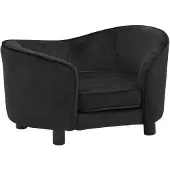 vidaXL Hundesofa Schwarz 69x49x40 cm Plüsch