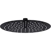 vidaXL Regenbrause Edelstahl 25 cm Rund Schwarz
