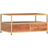 vidaXL Couchtisch 90 x 50 x 40 cm Massivholz Akazie