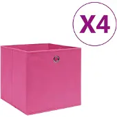 vidaXL Aufbewahrungsboxen 4 Stk. Vliesstoff 28x28x28 cm Rosa