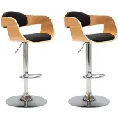 vidaXL Barhocker 2 Stk. Schwarz Bugholz und Kunstleder