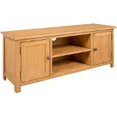 vidaXL TV-Schrank 110x35x44 cm Massivholz Eiche