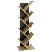 FMD Wandregal "Büchen 1", schwarz (schwarz, artisan), B:41,6cm H:125,3cm T:26cm, Holzwerkstoff, Regale, Wandregal, Regal, Buchständer mit Aufbewahrungsmöglichkeit, Höhe 125 cm
