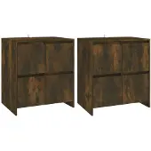 vidaXL Sideboards 2 Stk. Räuchereiche 70x41x75 cm Holzwerkstoff