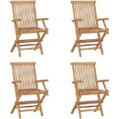 vidaXL Klappstühle, 4 Stück, Massivholz Teakholz