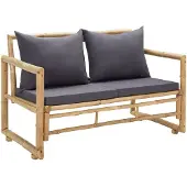 vidaXL Gartenbank mit Kissen 115 cm Bambus