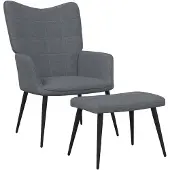 vidaXL Relaxsessel mit Hocker Dunkelgrau Stoff