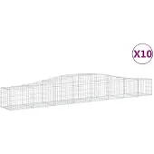 vidaXL Gabionen mit Hochbogen 10 Stk. 400x50x40/60cm Verzinktes Eisen