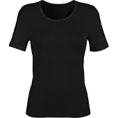 Mey T-Shirt "Emotion", Damen, Gr. 48, schwarz, Feinripp, Obermaterial: 50% Viskose, 46% Polyamid, 4% Elasthan, schmal hüftbedeckend, Rundhals, Shirts T-Shirt, Ohne auftragende Seitennähte